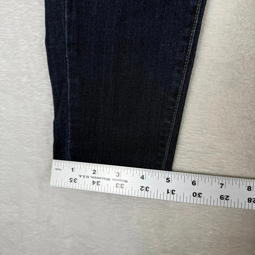 Paige Hoxton Ankle High Rise Skinny Distressed Jeans Dark Indigo Size 26 USA